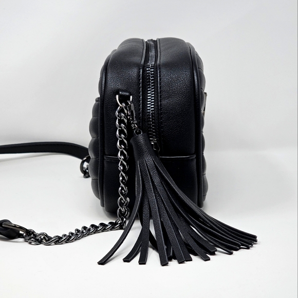 Black Quilted Crossbody Bag - Picture 7 of 16